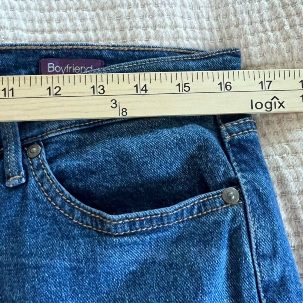 Gloria Vanderbilt High Rise Cuffed‎ Boyfriend Jeans Blue Denim Size 10 Cropped - Picture 16 of 16